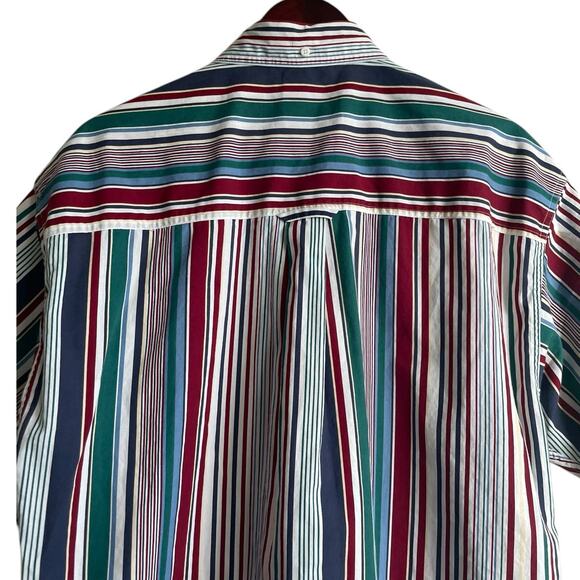 VTG Salty Dog Mens Shirt M USA Made Imperial Poplin Striped 90s‎ Preppy Coastal - Picture 4 of 11